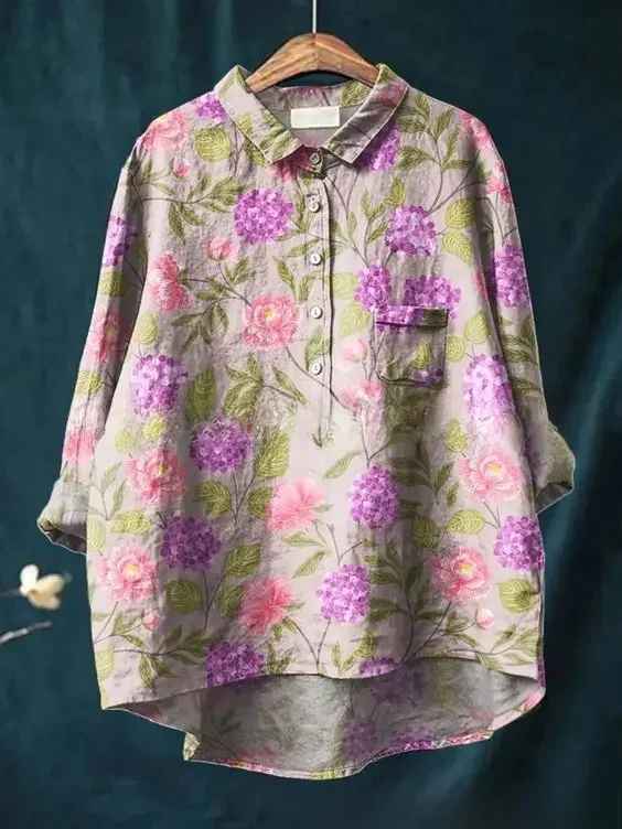 Lana | Colorful Flower Print Shirt