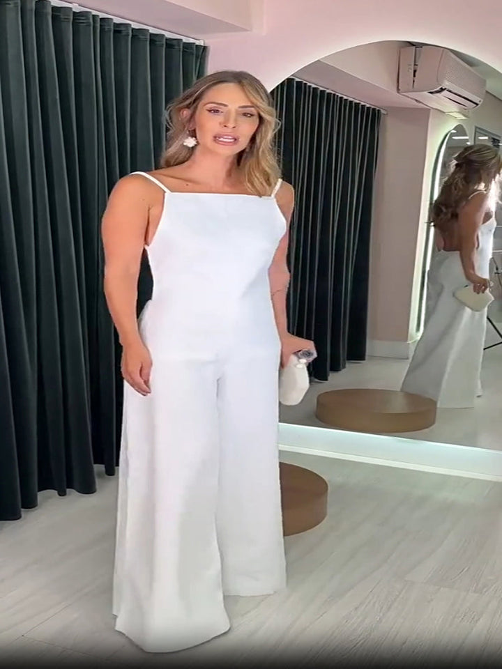 JOLENE - CHOCOLATE HALTER JUMPSUIT ELEGANCE