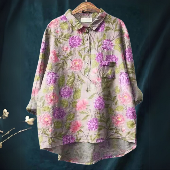 Lana | Colorful Flower Print Shirt