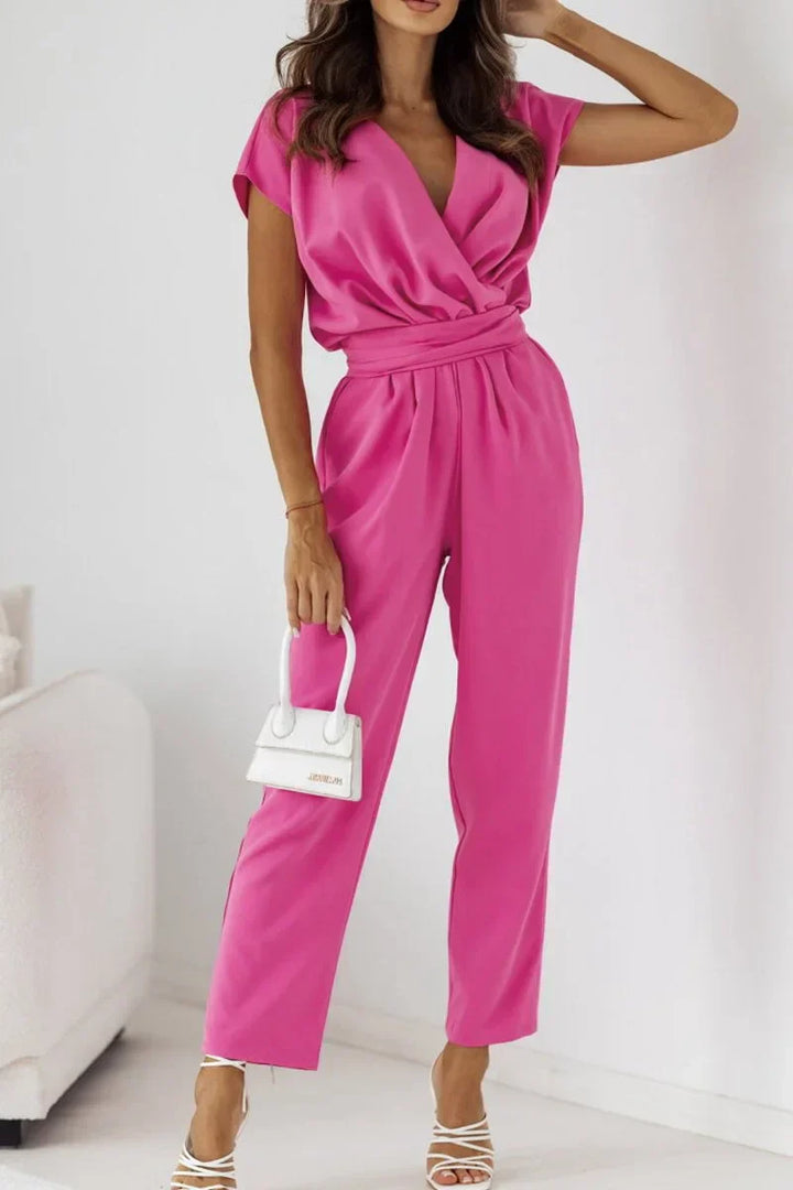 CORALIE  - SHORT-SLEEVE V-NECK ONE-PIECE