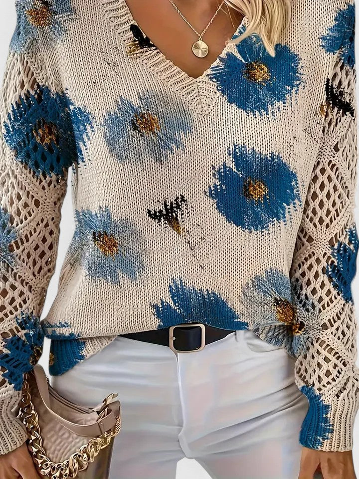 YASMIN - LOVELY BLOSSOM KNIT SWEATER