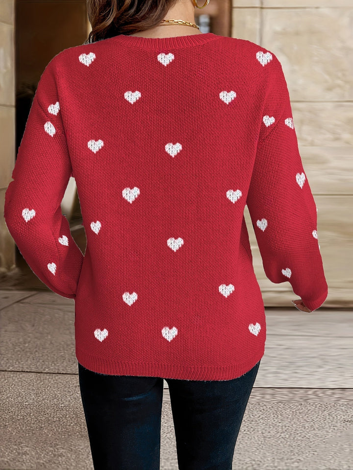 Sophie | Sweater with Heart Pattern Round Neck